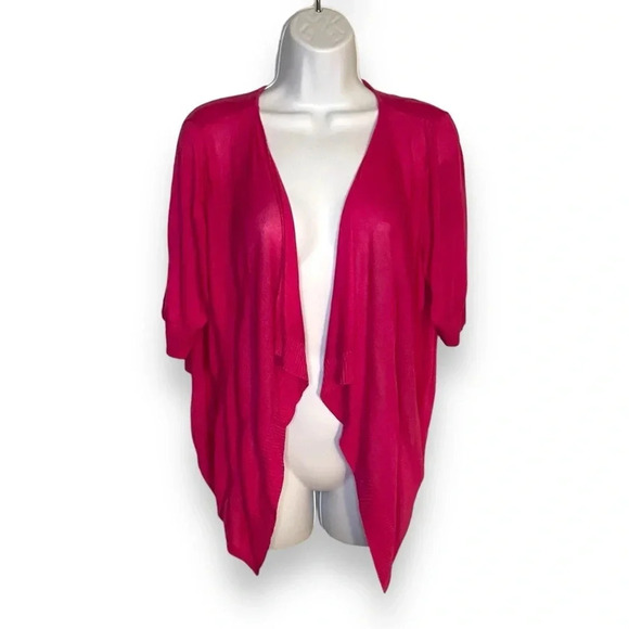 Lane Bryant Sweaters - Lane Bryant Vibrant Pink Open-Front Cardigan, Plus Size 18/20